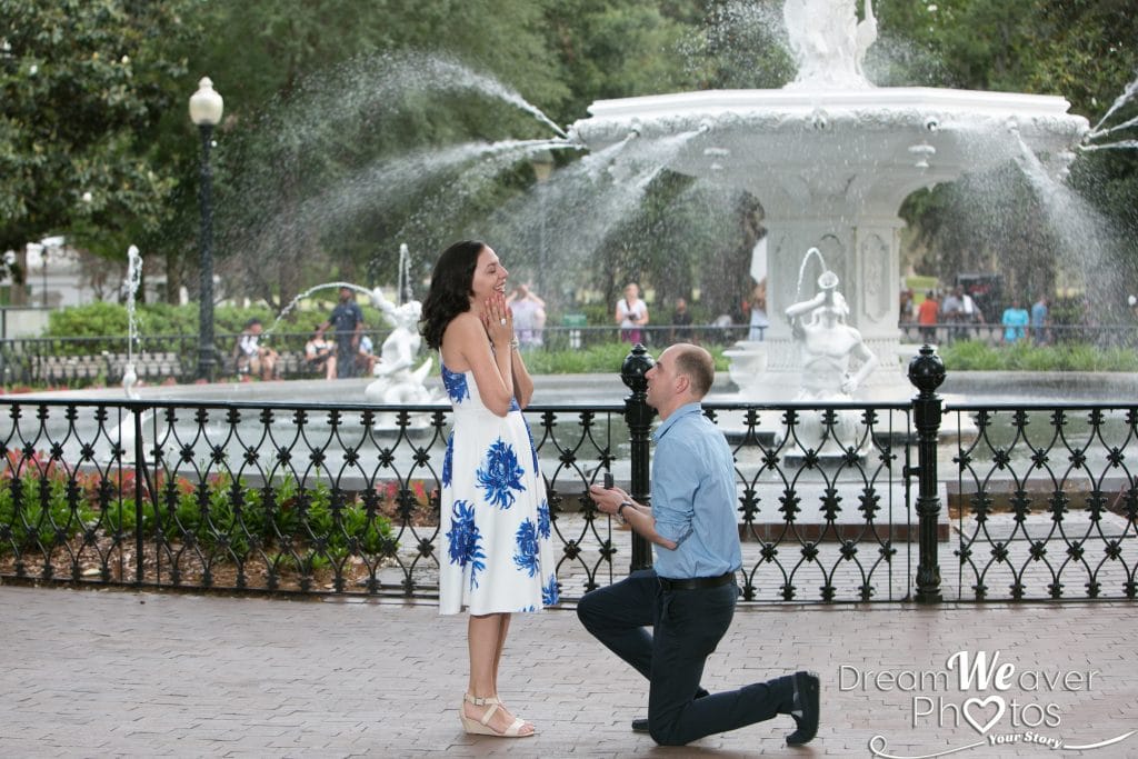 surprise proposal in forsyth park