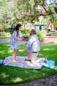 surprise proposal columbia sq photographer in savannah