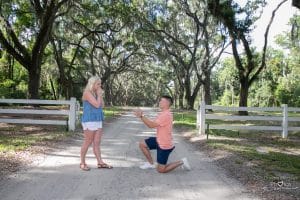 Surprise proposal in Wormsloe Savannah ga 