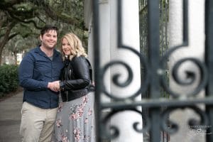 Ashley & Brett - surprise proposal in Savannah at Forsyth Park Fountain and Fragrant Garden