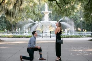 surprise proposal at forsyth park 