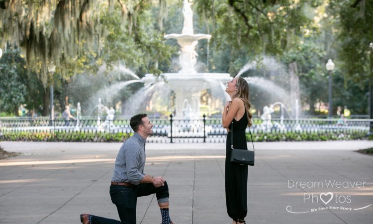 Surprise Proposal At Forsyth Park