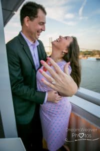 Eric and Sarah - surprise proposal on the rooftop of Electric Moon