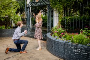 Brandon and Catey - surprise proposal at the Fragrant Garden Savannah GA