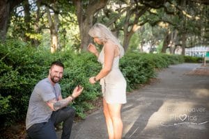 Matt and Destin - surprise proposal at the Fragrant Garden in Savannah GA