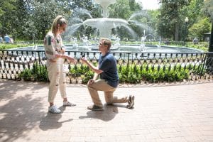 Johnathan and Madison - surprise proposal at Forsyth Park