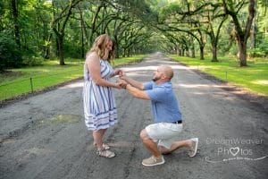 Chase and Melissa - surprise proposal at Wormsloe