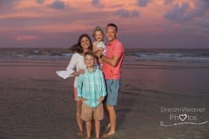 sunset family photos on hilton head beach 