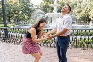 Andrew and Brianna - surprise proposal at Forsyth then Pacci with family