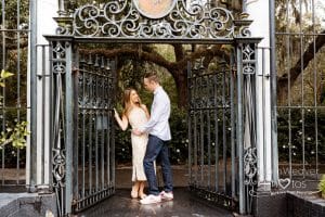 Will and Amber - surprise proposal in Savannah at Forysth Park