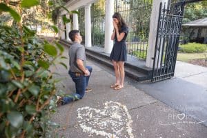 savannah photographer places to take photos dream weaver photos guy and girl trees surprise proposal engagement pics engagement photos