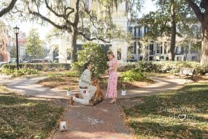 surprise proposal savannah ga photos madison square and forsyth park fountain 