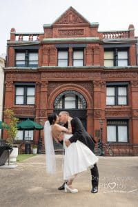 wedding photos downtown Savannah Ga black hair 
